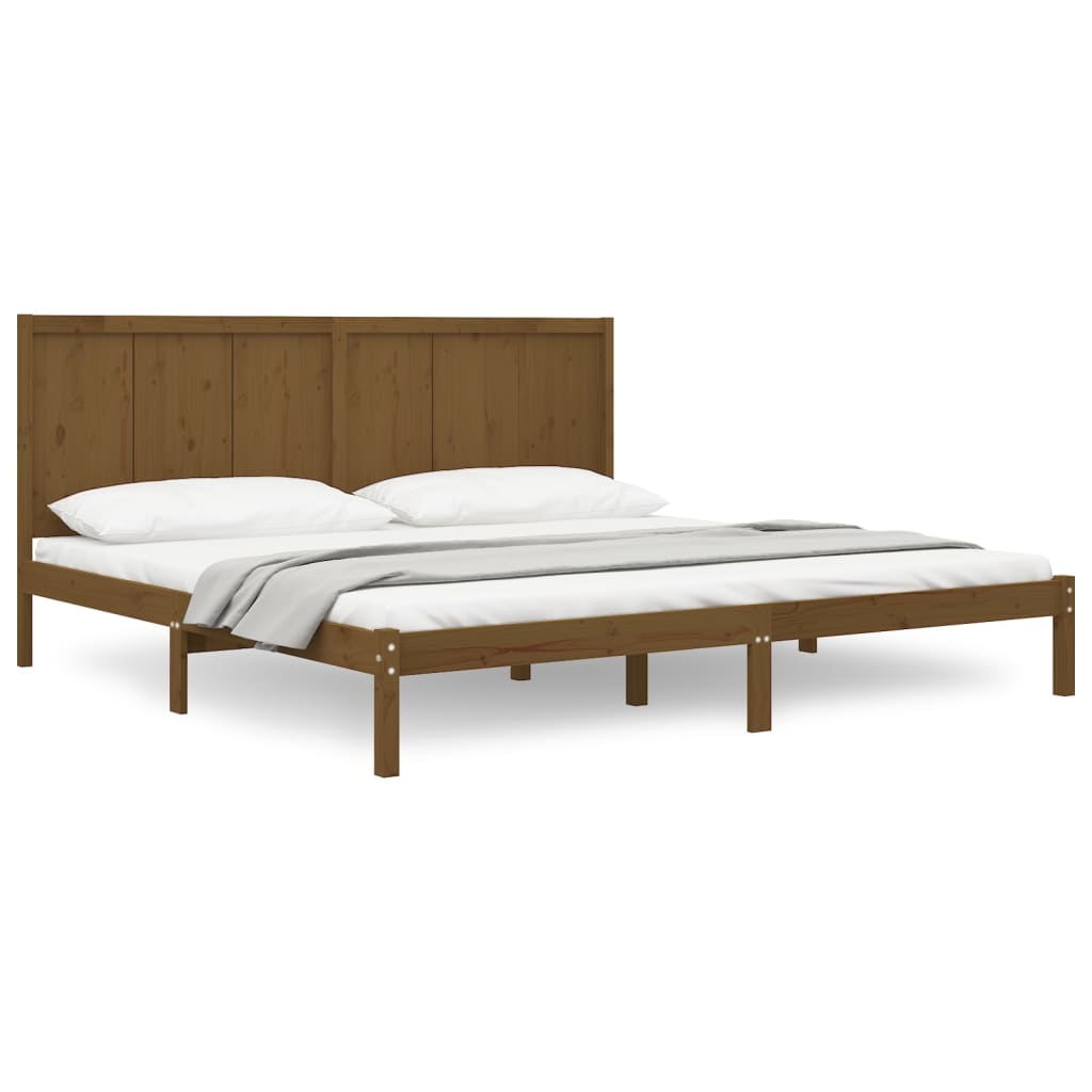 vidaXL Estructura de cama madera maciza de pino marrón miel 200x200 cm