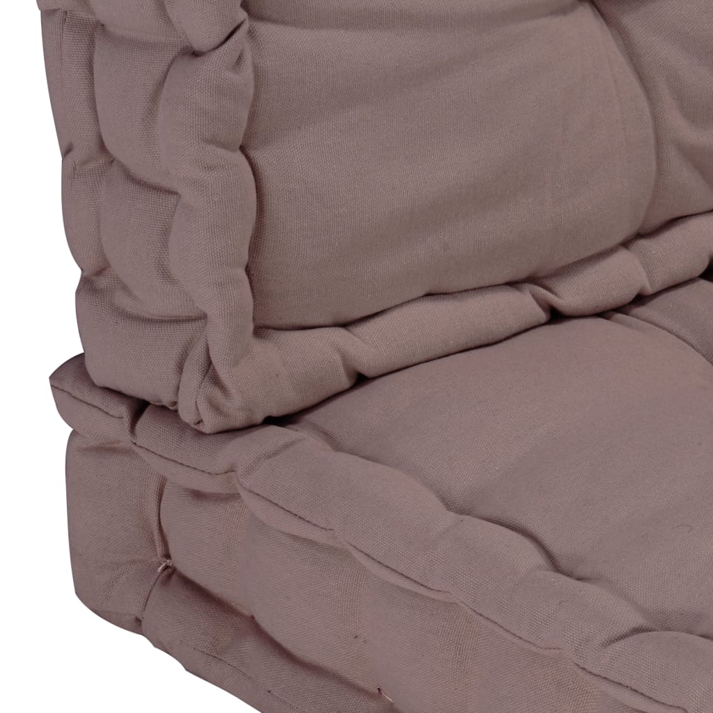 vidaXL Cojines para muebles de palés 2 unidades algodón gris taupe