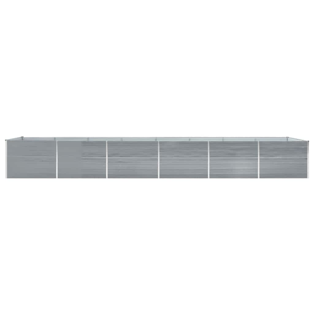 vidaXL Arriate de acero galvanizado gris 600x80x77 cm
