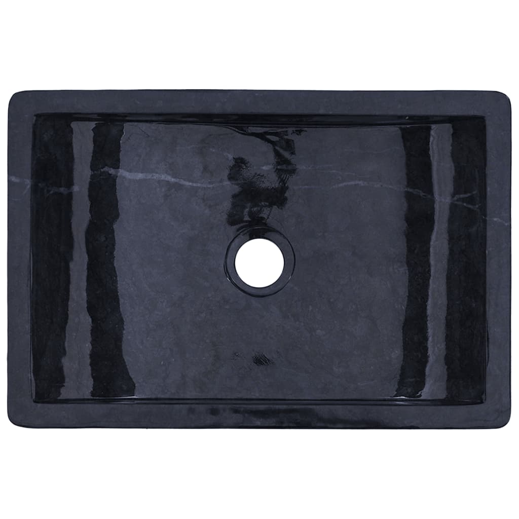 vidaXL Lavabo de mármol negro con brillo 45x30x12 cm