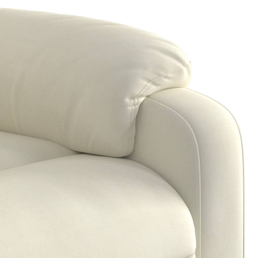 vidaXL Sillón reclinable de masaje elevable terciopelo crema