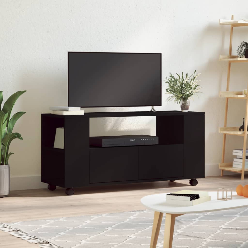 vidaXL Mueble para TV madera de ingeniería negro 102x34,5x43 cm