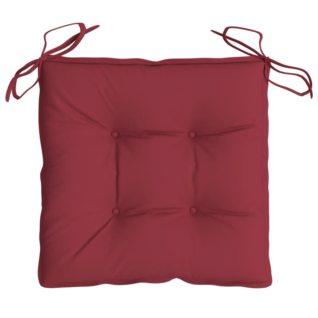 vidaXL Cojines silla de jardín 4 uds tela Oxford rojo tinto 40x40x7 cm