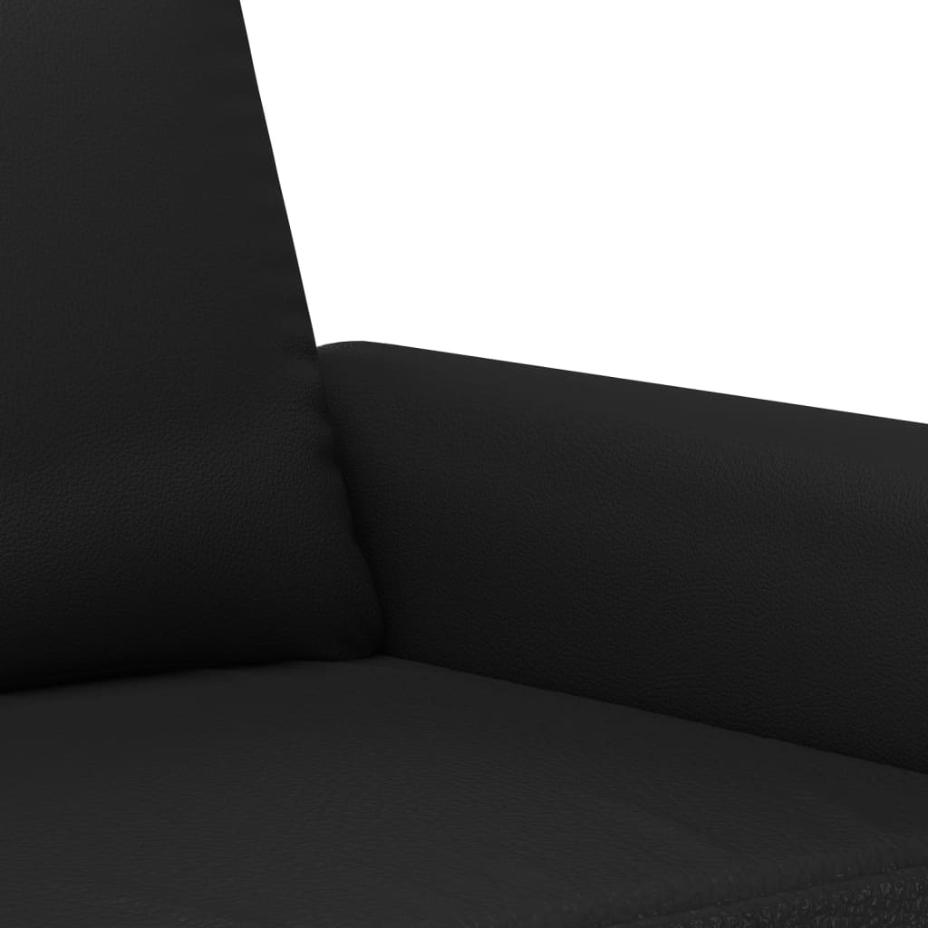 vidaXL Sofá de 2 plazas de cuero sintético negro 140 cm