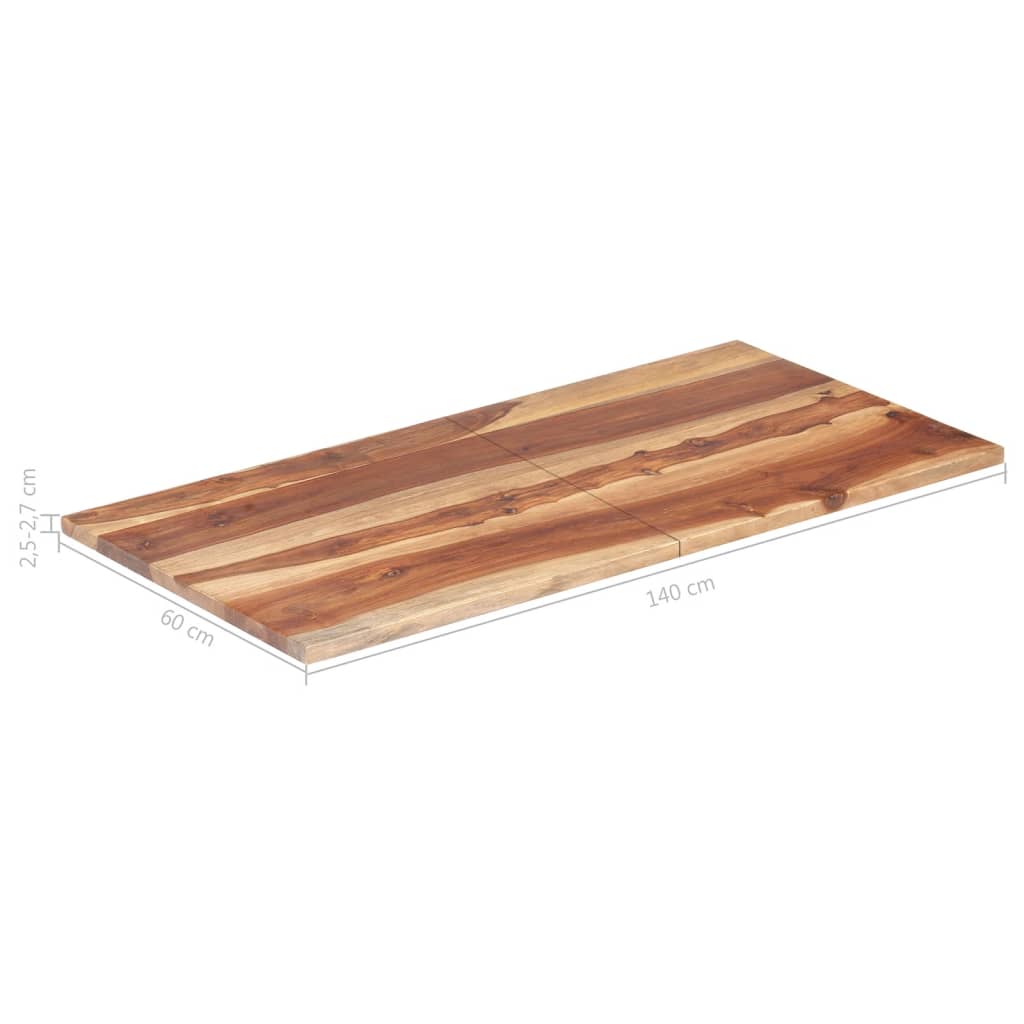 vidaXL Superficie de mesa madera maciza de sheesham 25-27 mm 60x140 cm