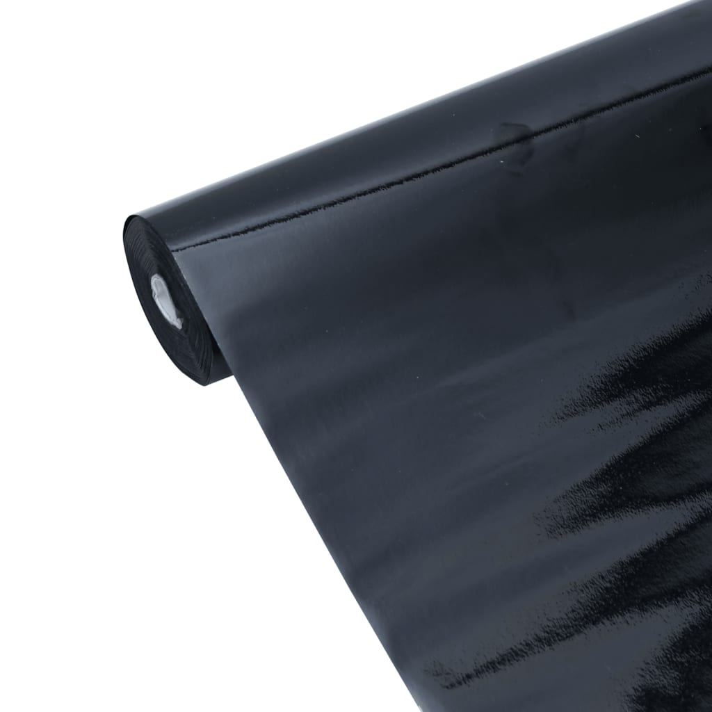 vidaXL Lámina de ventana esmerilada estática PVC negro 45x2000 cm