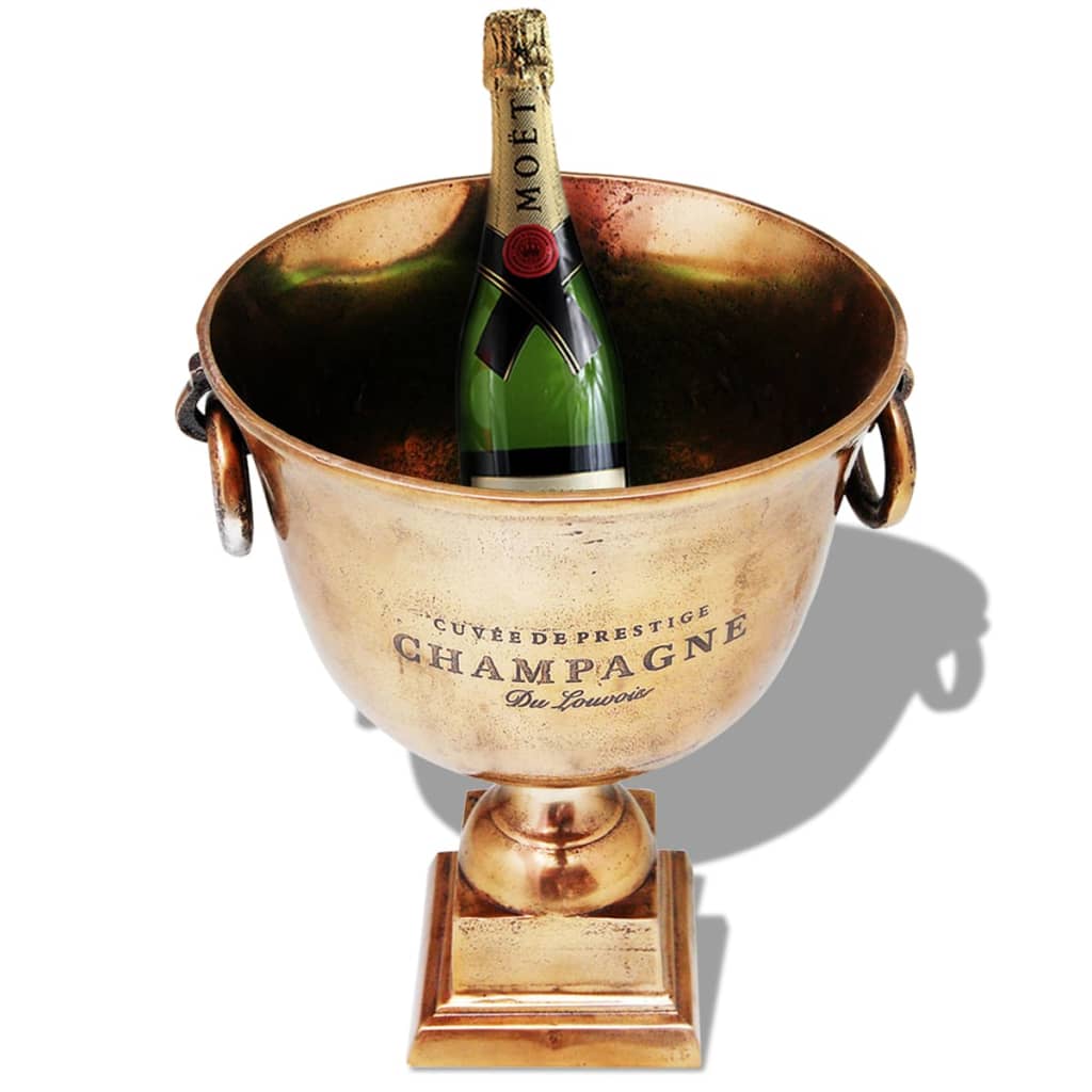 vidaXL Enfriador de champán copa trofeo marrón cobre