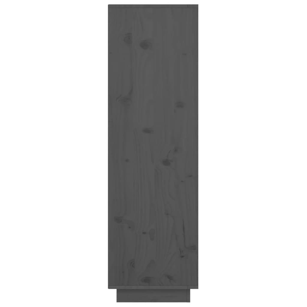 vidaXL Aparador alto de madera maciza de pino gris 38x35x117 cm
