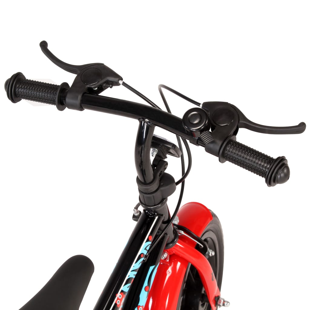 vidaXL Bicicleta para niños 12 pulgadas negro y rojo
