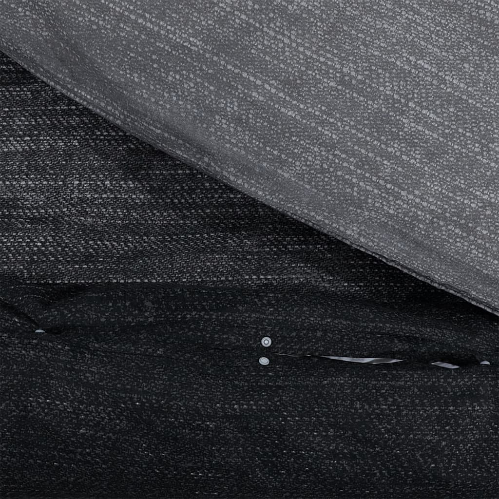 vidaXL Juego de funda nórdica algodón gris oscuro 200x200 cm
