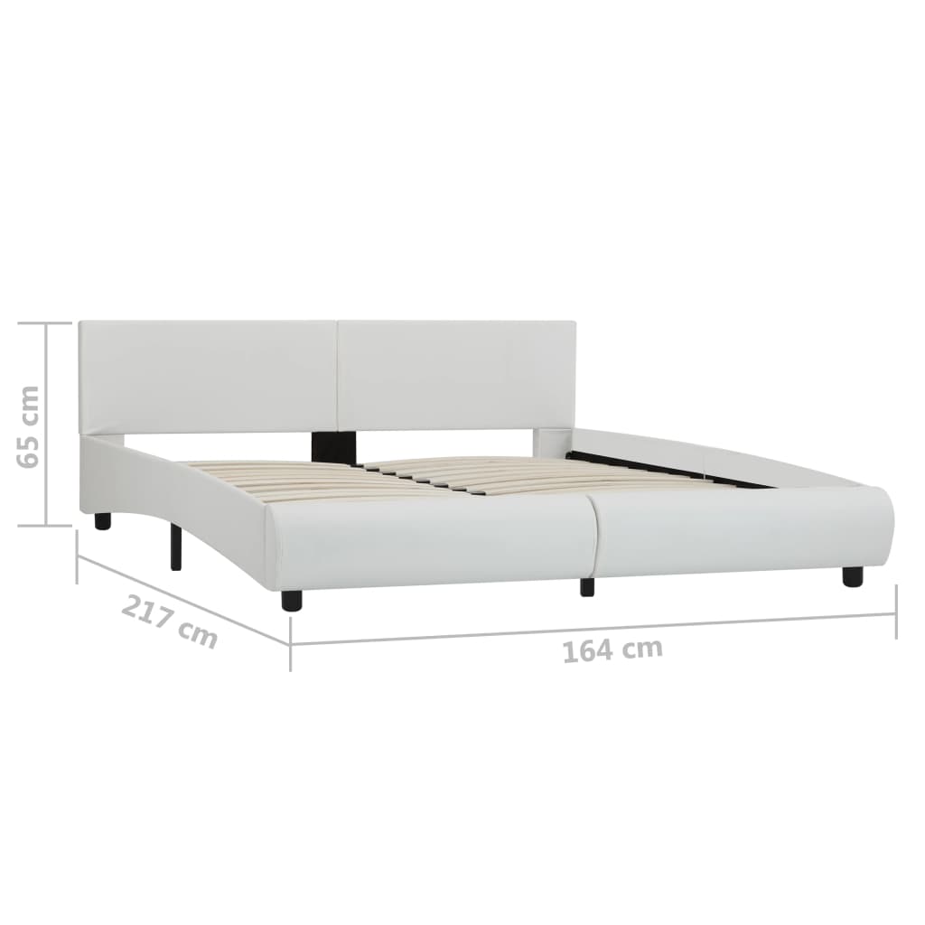 vidaXL Estructura de cama con LED cuero sintético blanco 160x200 cm