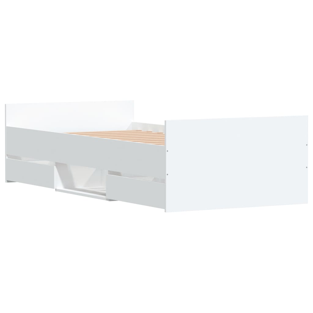 vidaXL Estructura de cama con cabecero piecero blanca 90x190 cm