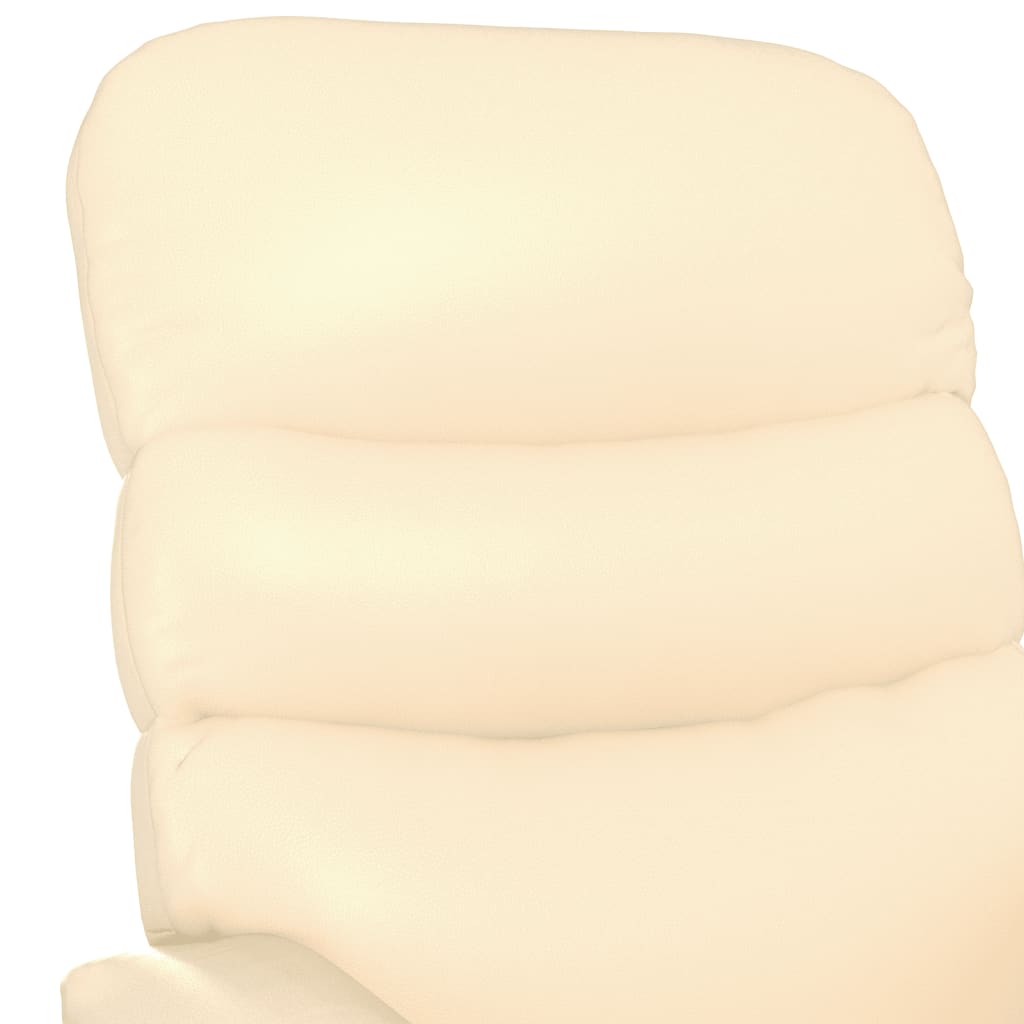 vidaXL Sillón reclinable de cuero sintético crema