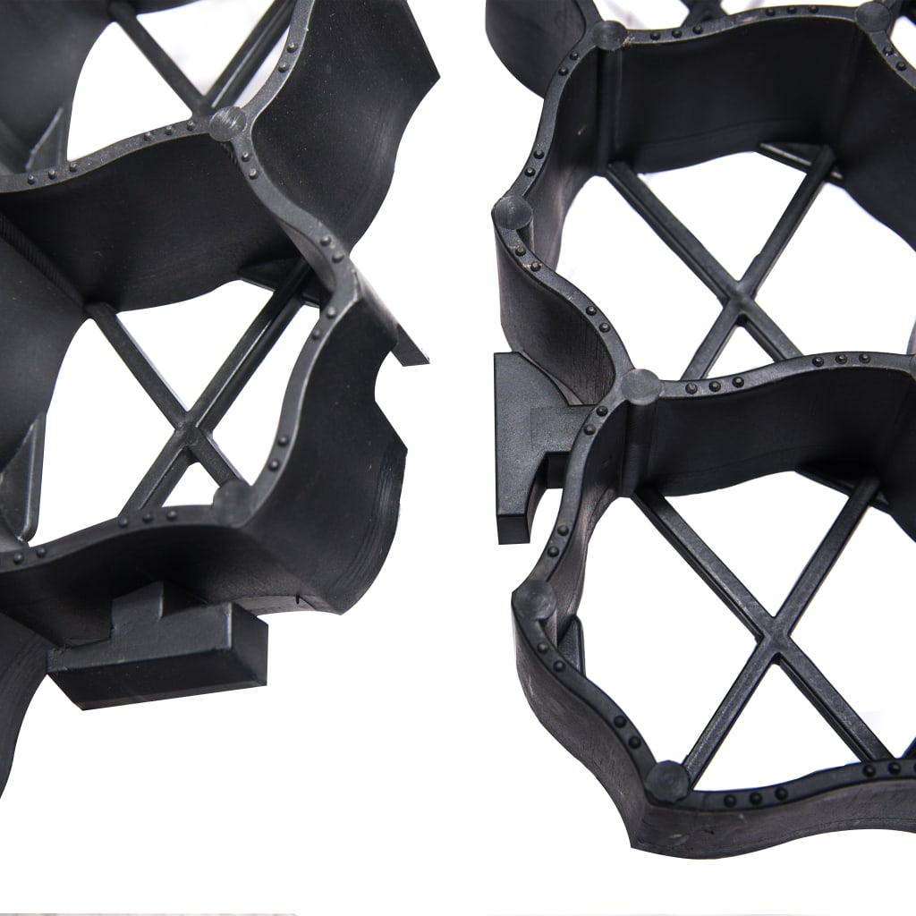 vidaXL Rejillas para césped 16 unidades plástico negro 60x40x3 cm