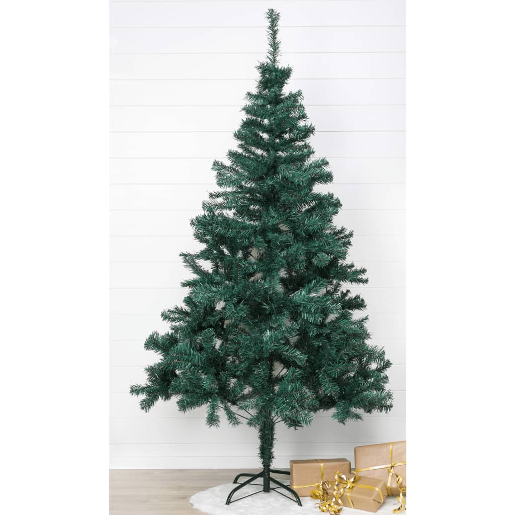 HI Árbol de Navidad con soporte de metal verde 180 cm