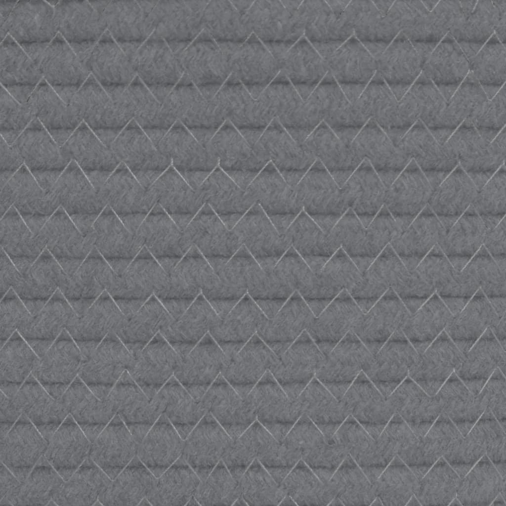 vidaXL Cesta de almacenaje algodón gris y blanco Ø38x46 cm