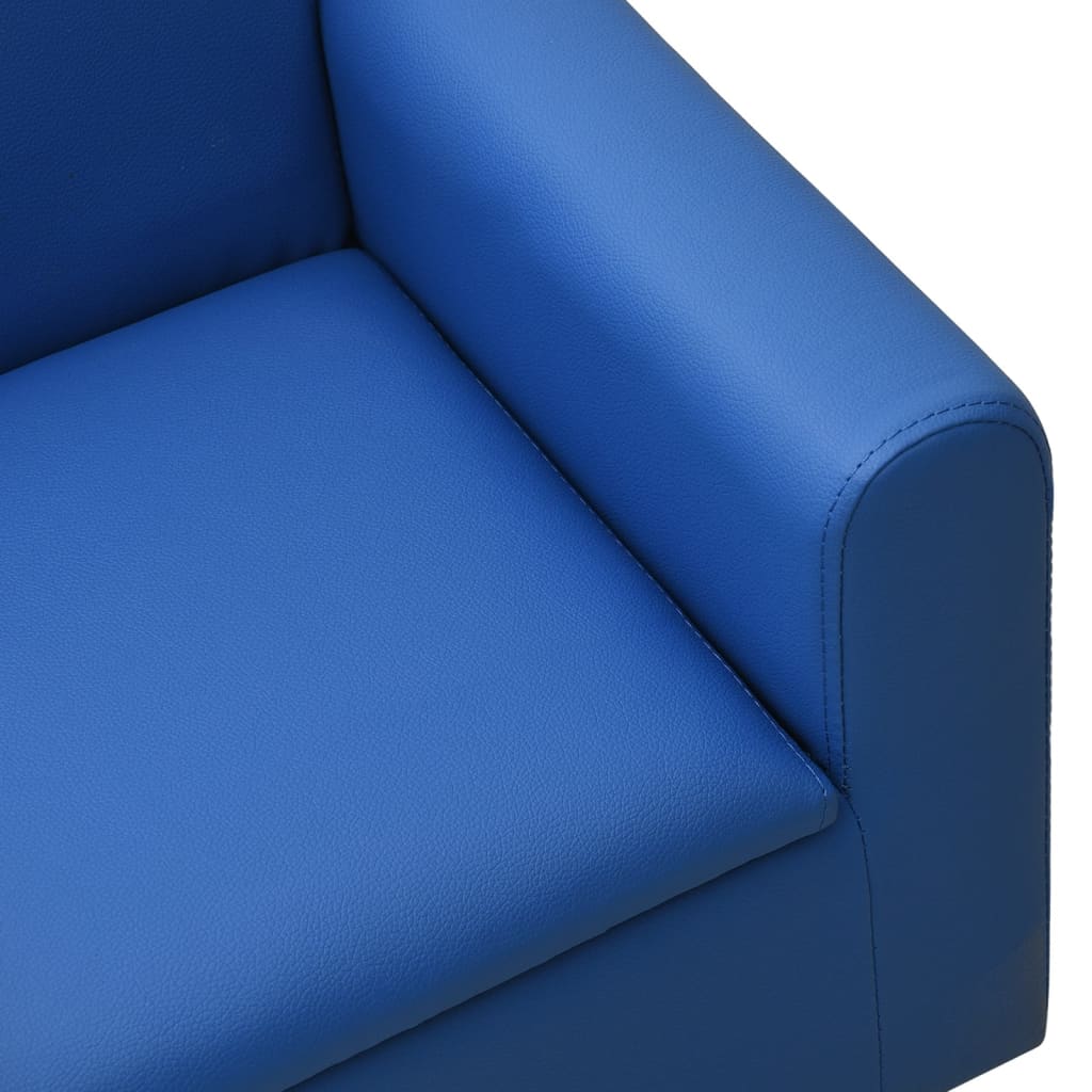 vidaXL Sofá infantil de 2 plazas de cuero sintético azul