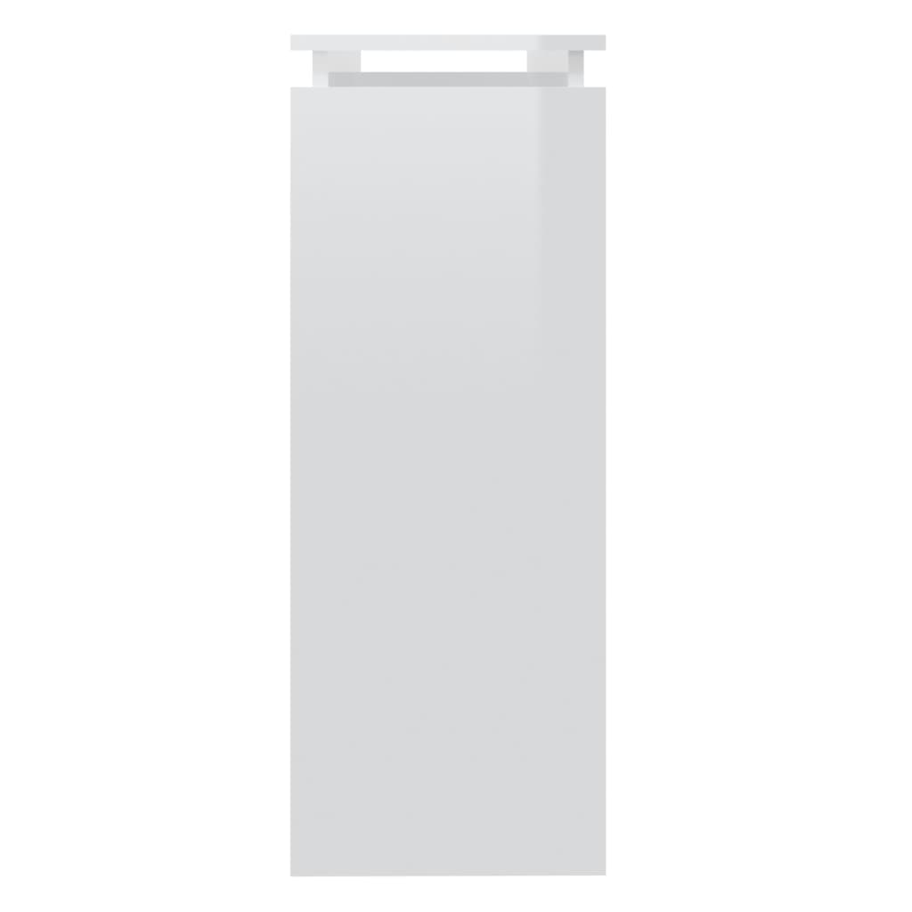 vidaXL Mesa consola madera contrachapada blanco brillante 102x30x80 cm