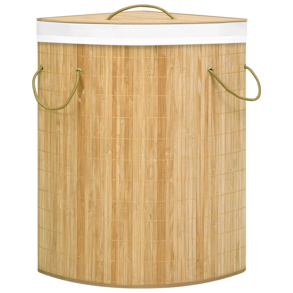 vidaXL Cesto para la ropa sucia de esquina bambú 60 L