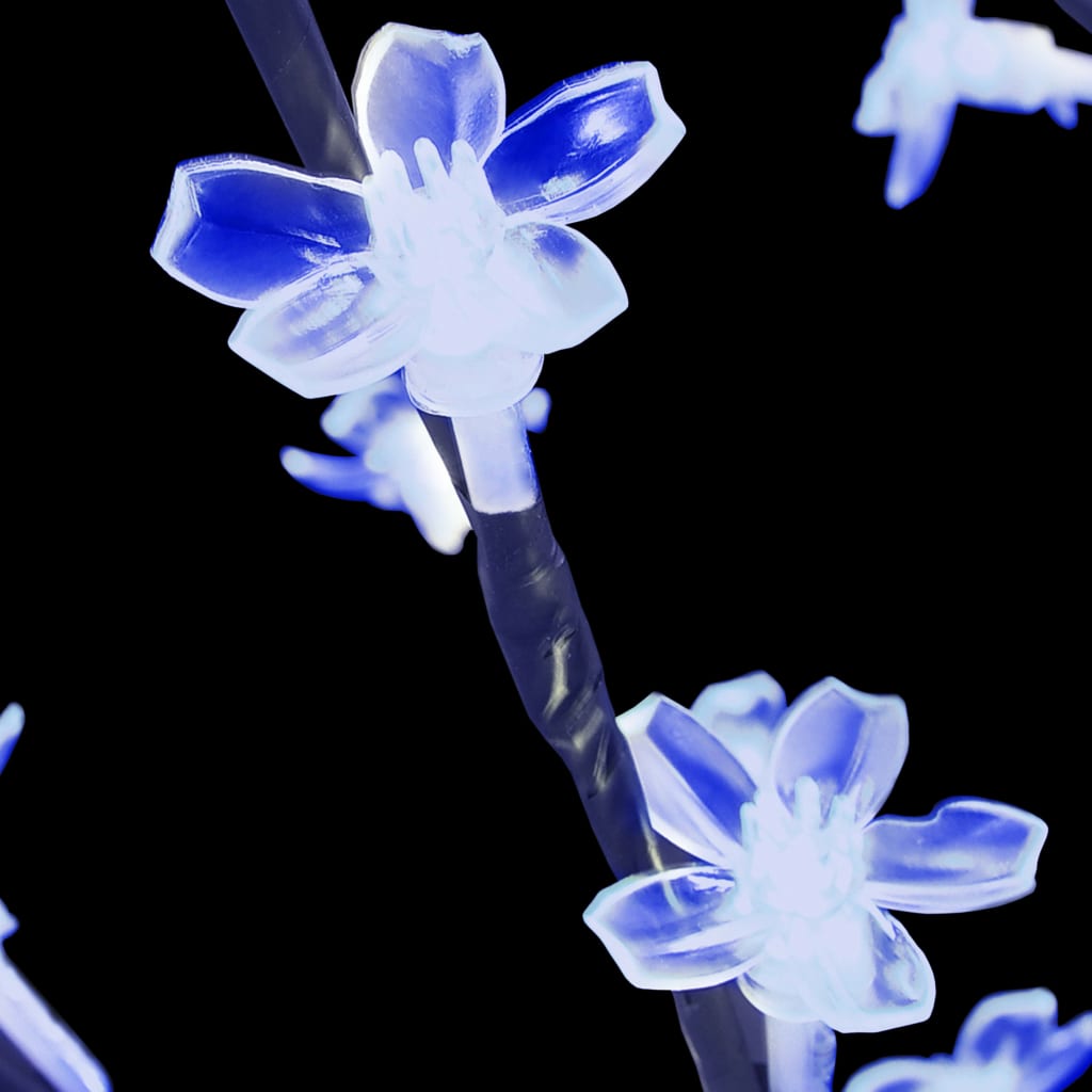 vidaXL Árbol de Navidad 128 LEDs luz azul fría flores de cerezo 120 cm