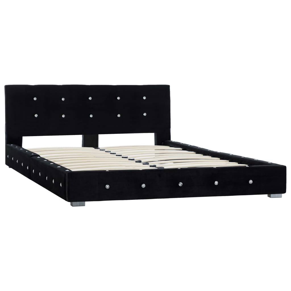 vidaXL Estructura de cama de terciopelo negra 120x200 cm
