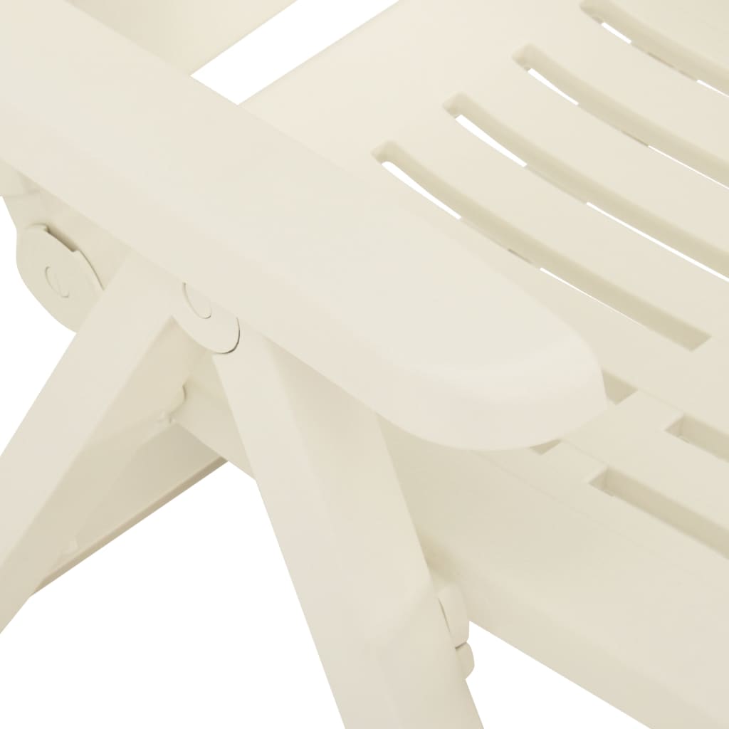 vidaXL Sillas de jardín reclinables 2 unidades plástico blanco