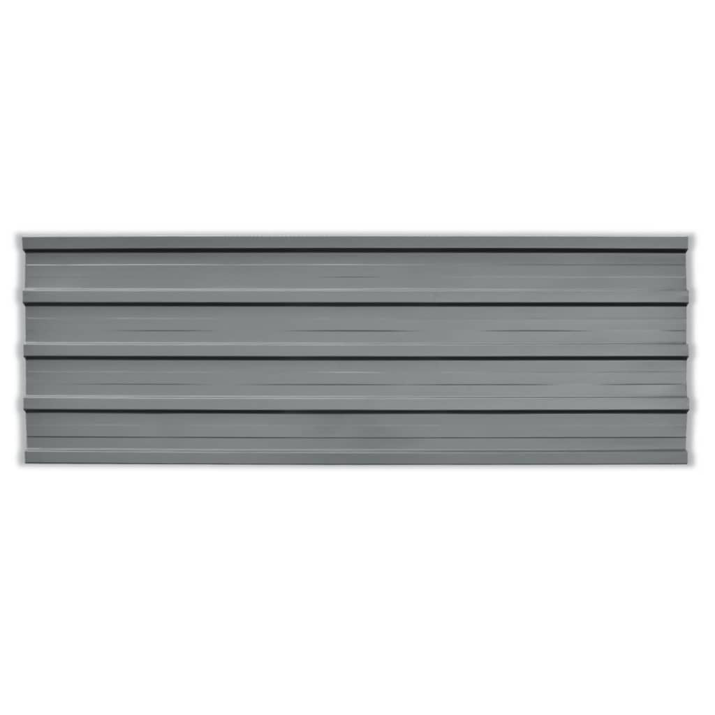 vidaXL Panel para tejado acero galvanizado gris 12 unidades