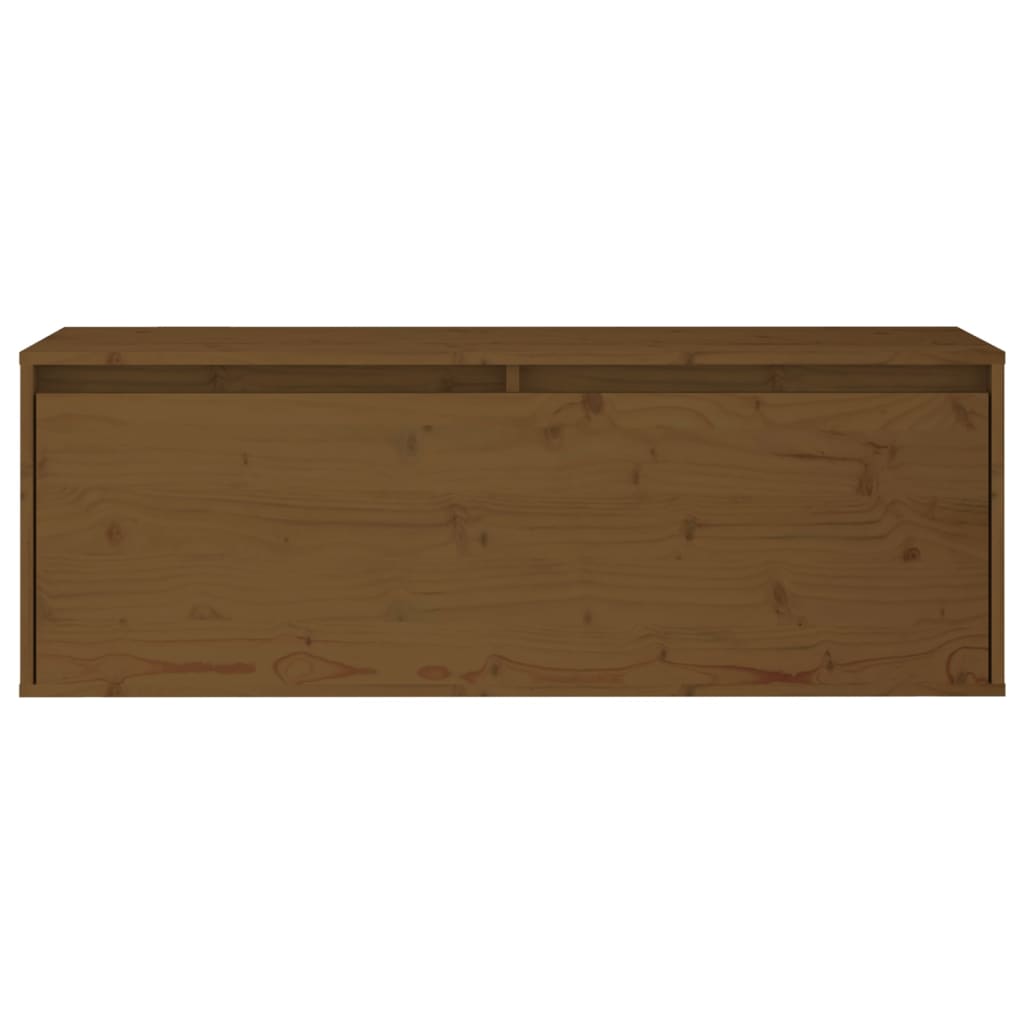vidaXL Armario de pared madera maciza de pino marrón miel 100x30x35 cm