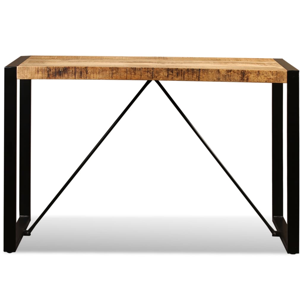 vidaXL Mesa de comedor de madera maciza de mango rugosa 120 cm