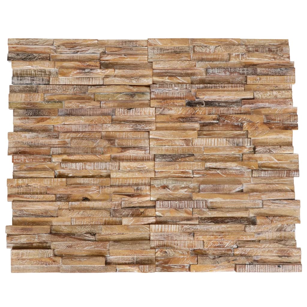 vidaXL Paneles de revestimiento de pared 3D 10 uds madera teca 1,01 m²