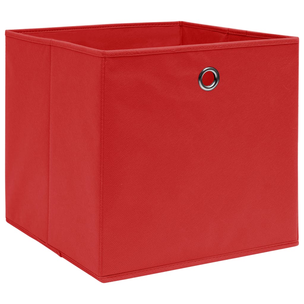 vidaXL Cajas de almacenaje 4 uds tela no tejida rojo 28x28x28 cm