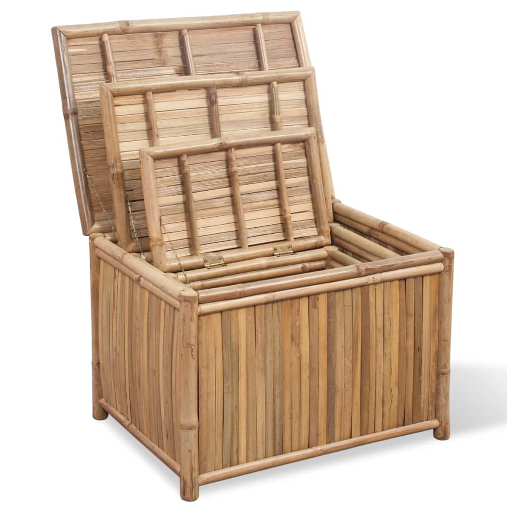 vidaXL Caja de almacenamiento de bambú 3 unidades