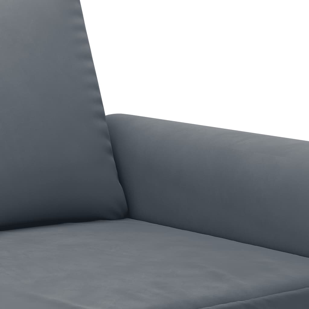 vidaXL Juego de sofás con cojines 3 piezas terciopelo gris oscuro