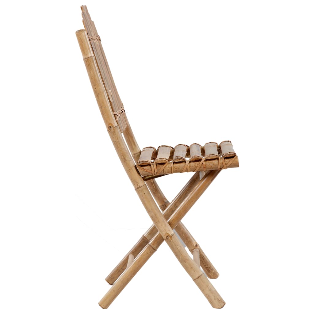 vidaXL Set de comedor exterior plegable 5 piezas con cojines bambú
