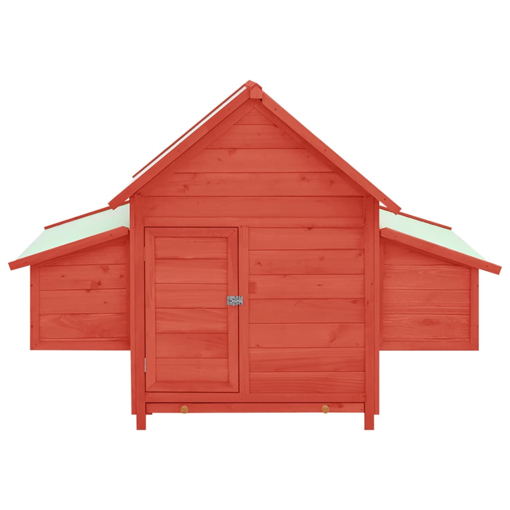 vidaXL Gallinero madera maciza de abeto rojo y blanco 152x96x110 cm