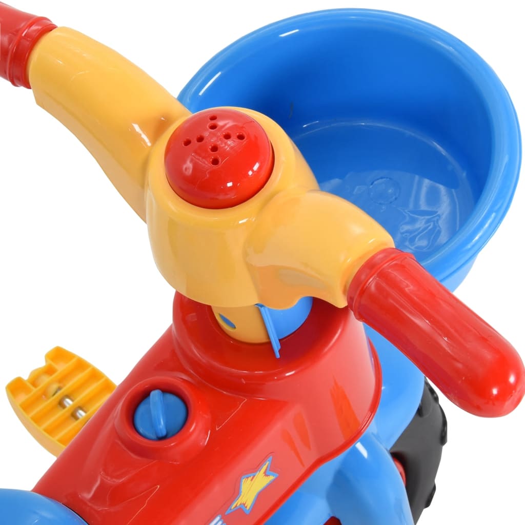 vidaXL Triciclo para niños con mango para padres multicolor