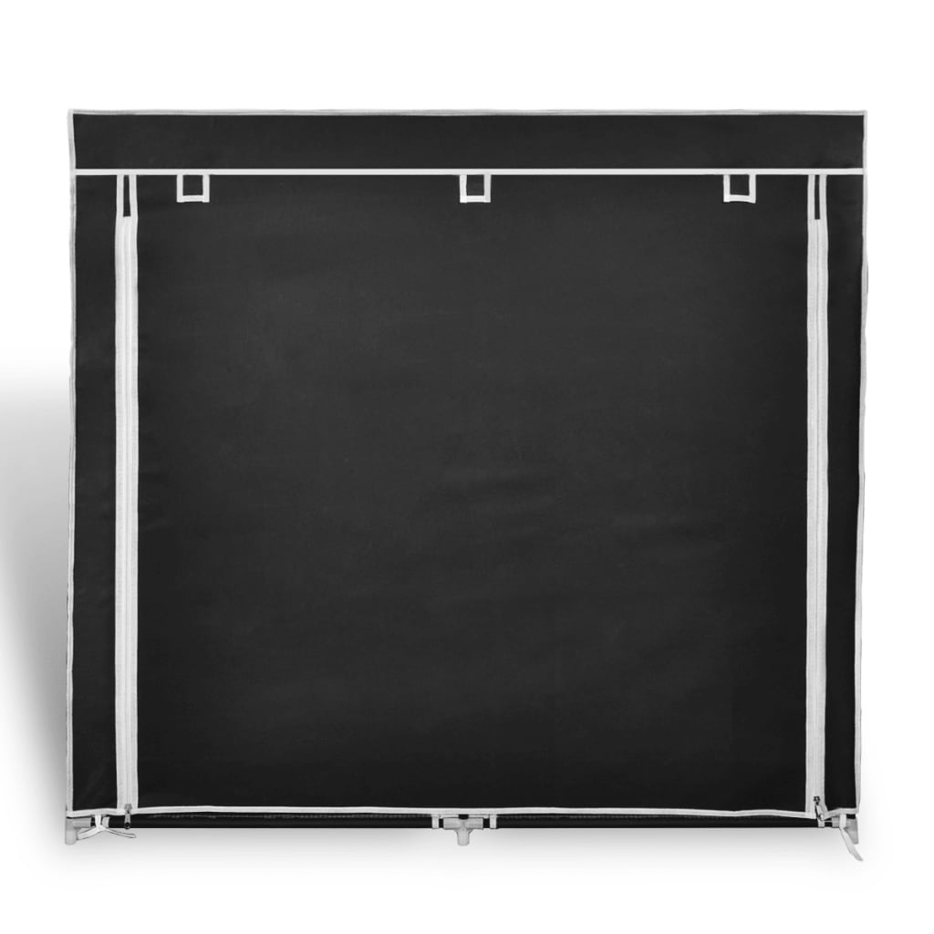 vidaXL Zapatero de tela con cubierta negro 115x28x110 cm