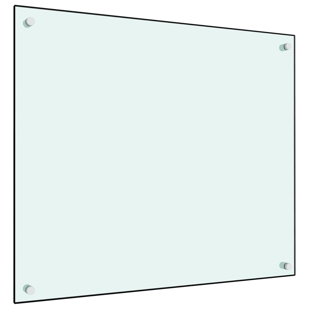 vidaXL Protección salpicaduras cocina vidrio templado blanco 70x60 cm