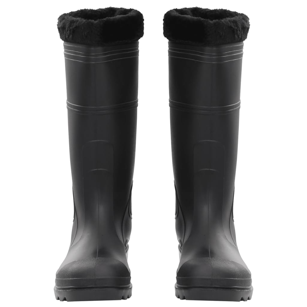 vidaXL Botas de agua con calcetines extraíbles negro número 45 PVC