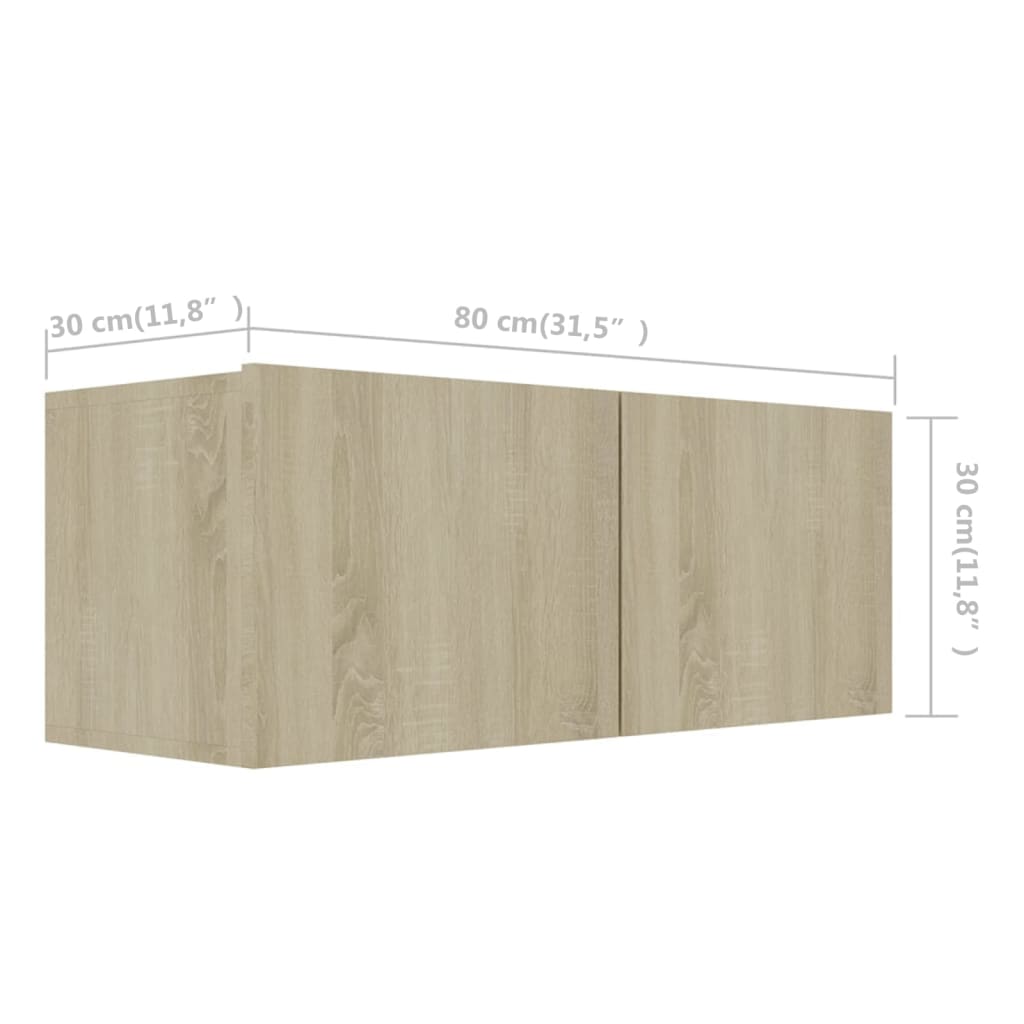 vidaXL Set de muebles salón TV 4 pzas madera ingeniería roble Sonoma