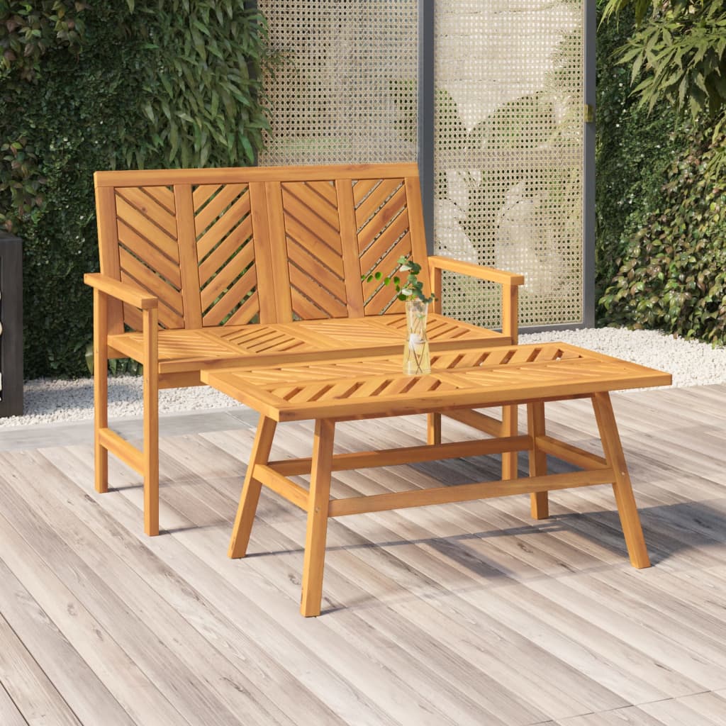 vidaXL Juego de muebles de jardín 2 piezas madera maciza acacia