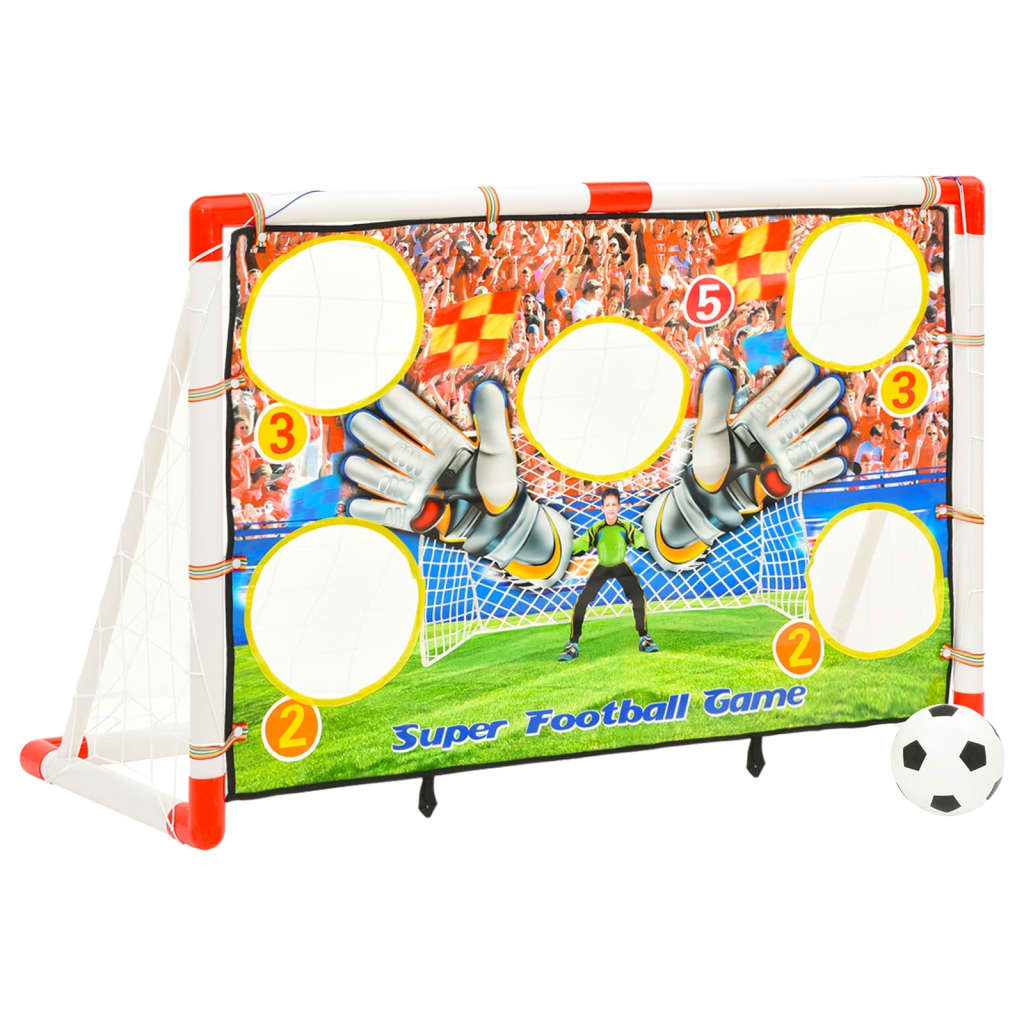 vidaXL Portería de fútbol infantil con pared de portería 120x51x77,5 cm