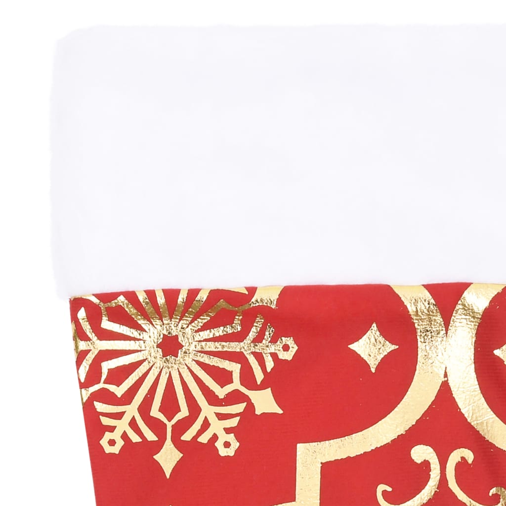 vidaXL Falda del árbol de Navidad de lujo con calcetín tela roja 90 cm
