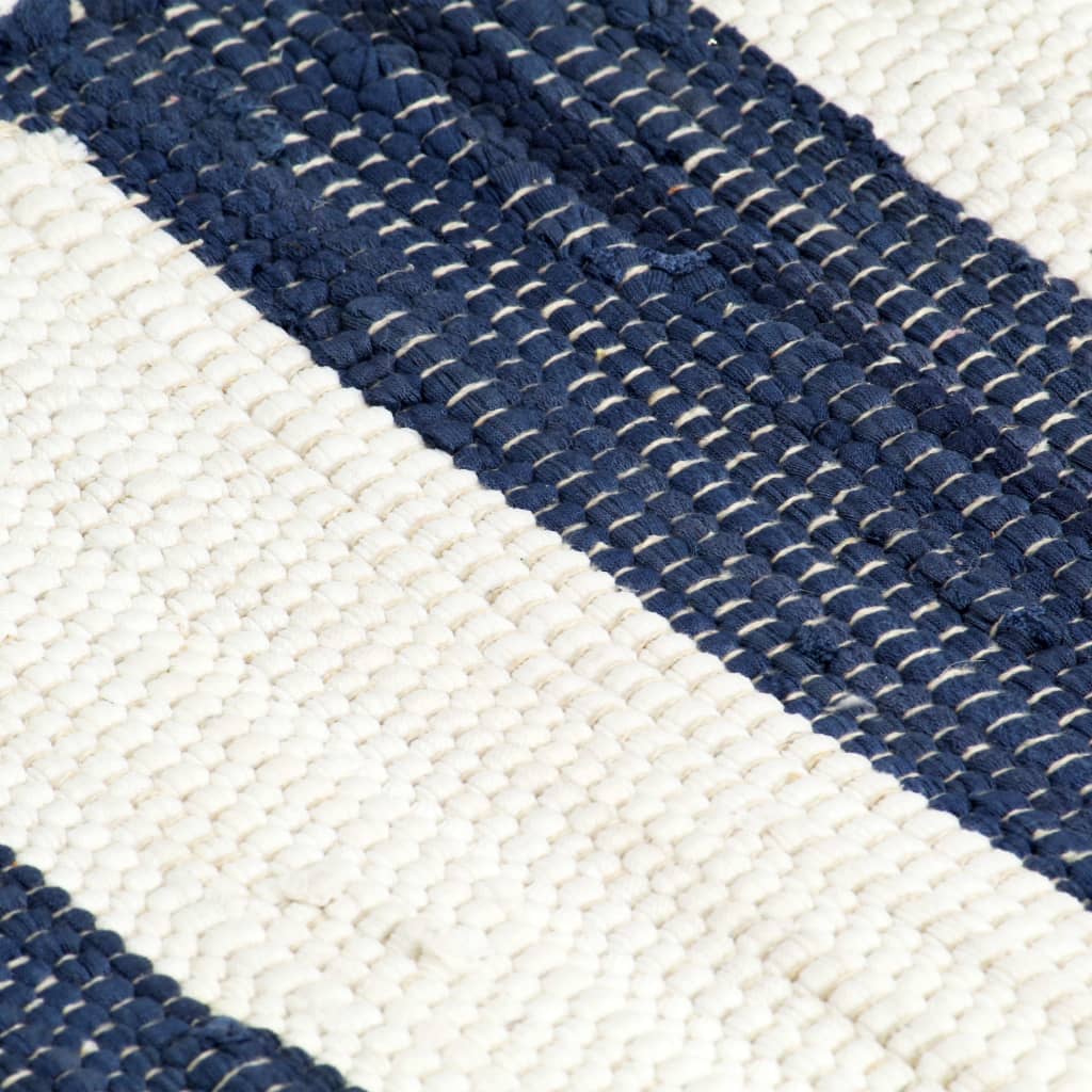 vidaXL Manteles individuales a rayas Chindi 6 uds azul blanco 30x45 cm