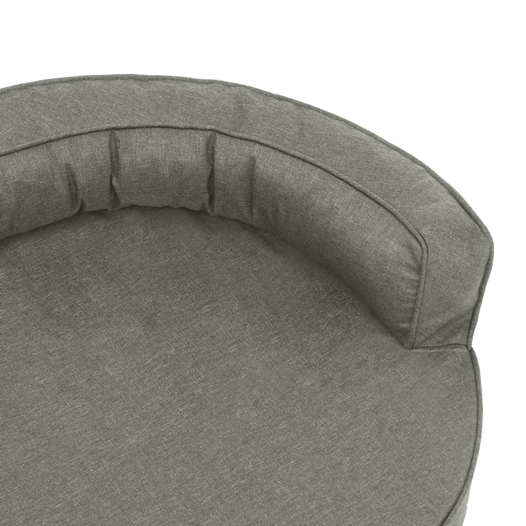 vidaXL Colchón de cama de perro ergonómico aspecto lino gris 90x64 cm