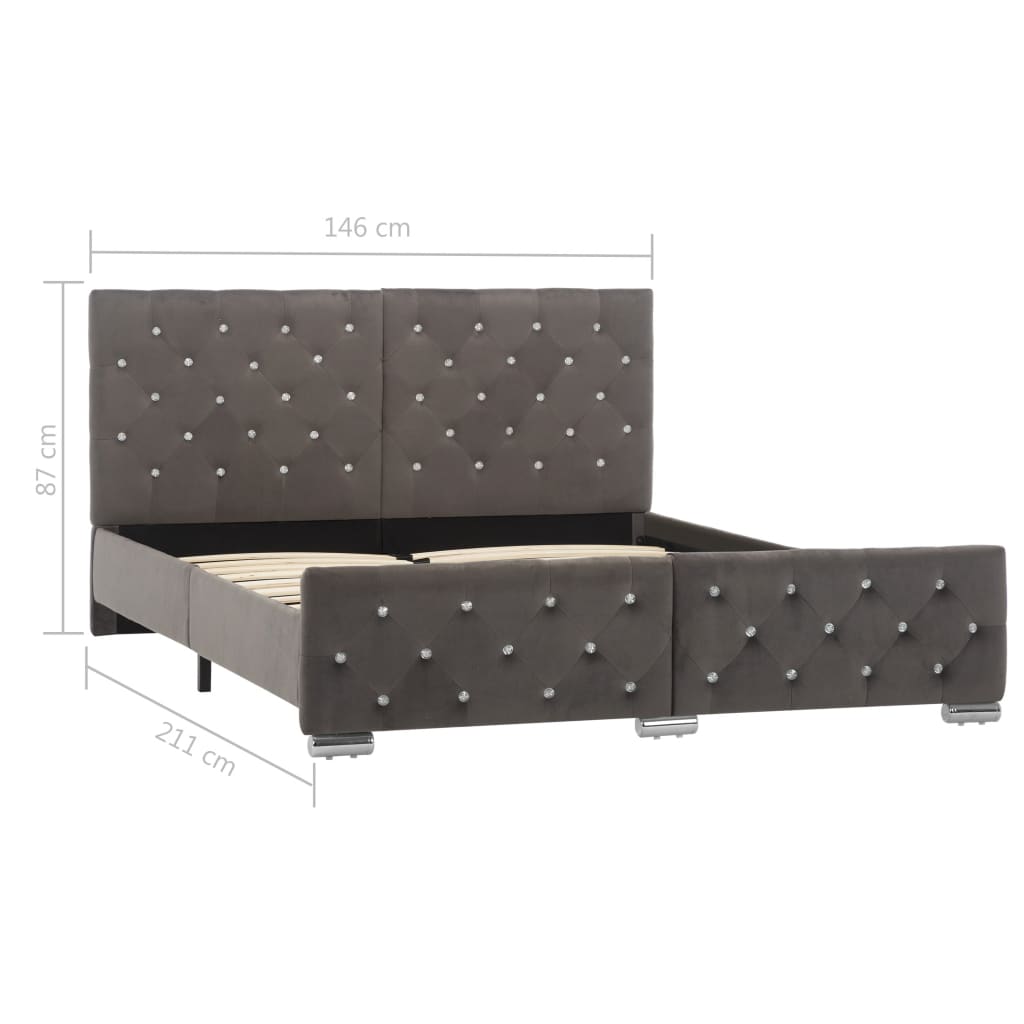 vidaXL Estructura de cama de terciopelo gris 140x200 cm