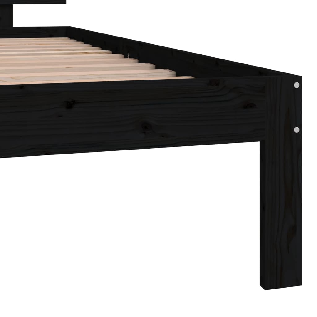 vidaXL Estructura de cama madera maciza de pino negro 100x200 cm