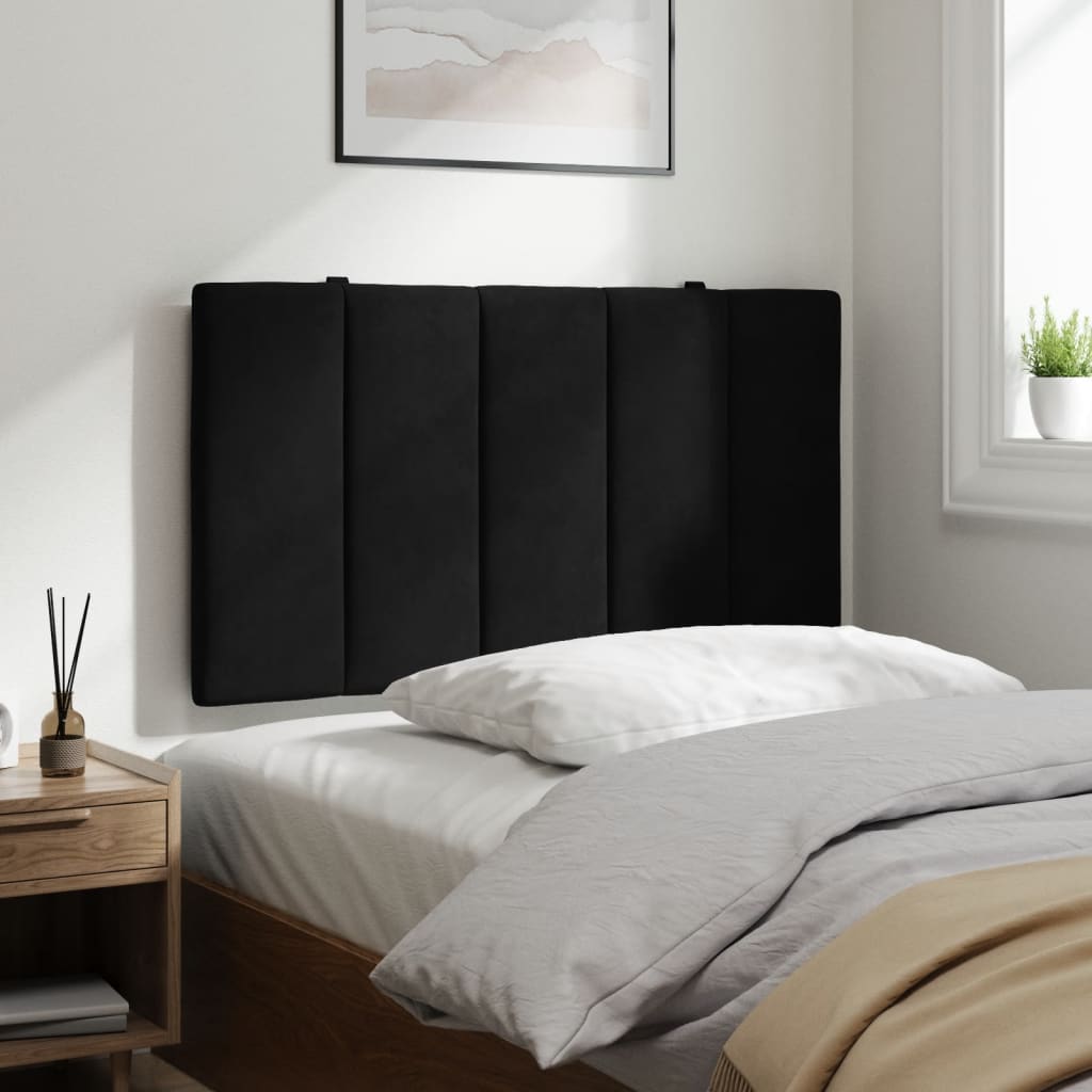 vidaXL Cabecero de cama acolchado terciopelo negro 80 cm