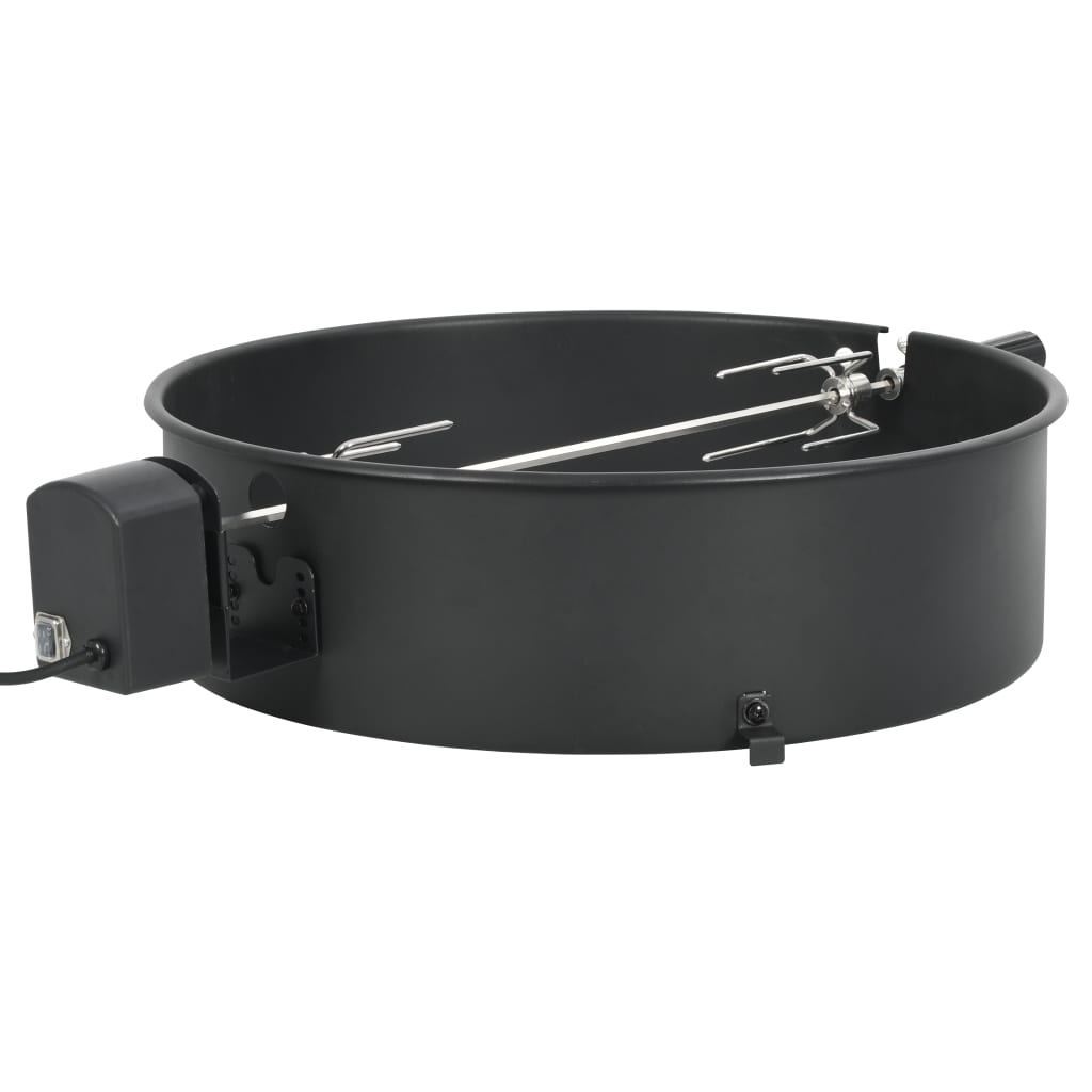 vidaXL Kit de anillo asador de barbacoa negro 57 cm