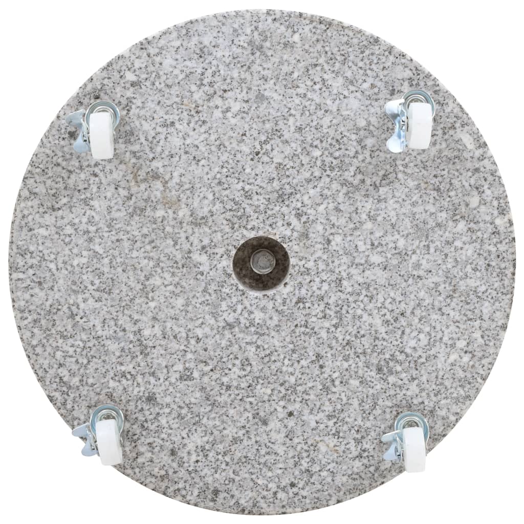vidaXL Base de sombrilla redonda de granito gris 30 kg